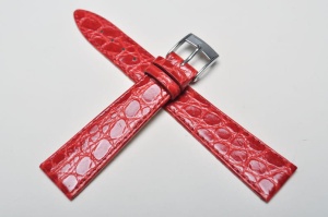 Pasek Bros 8469, Skóra naturalna, Czerwony, 18mm