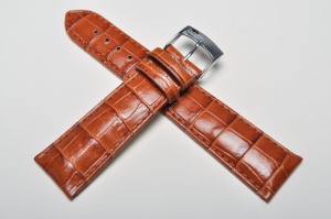 Pasek Bros 3779, Skóra naturalna, Brązowy, 24mm