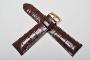 Pasek Bros 3779, Skóra naturalna, Ciemny brąz, 24mm