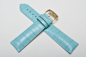 Pasek Bros 3779, Skóra naturalna, Turkusowy, 20mm