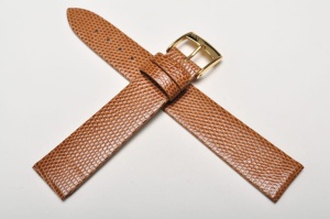 Pasek Bros 8231, Skóra z Jaszczurki, Jasny brąz, 18mm