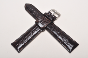 Pasek Campagnolo 609060, Skóra z krokodyla, Ciemny brąz, 20mm, XL