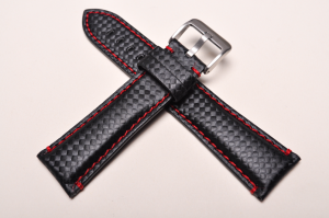 Pasek Horido 167 Carbon, Czarny, Czerwona nić, 20mm