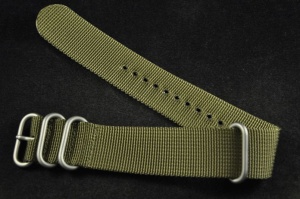 Pasek typu Zulu, Nylonowy, Zielony, 22mm