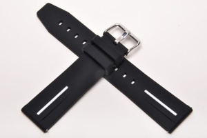 Pasek Silikonowy, Czarno-Biały, 22mm