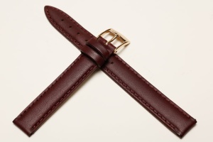 Pasek Bros 8541, Skóra naturalna, Wiśniowy, 12mm