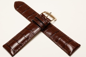 Pasek Bros 3779, Skóra naturalna, Ciemny brąz, 20mm