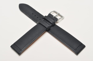 Pasek Fluco Paris 145M, Vintage, Skórzany, Czarny, 17mm