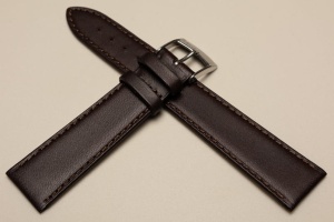 Pasek Bros 8541, Skóra naturalna, Ciemny brąz, 18mm