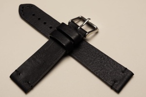 Pasek Bros 8778, Skóra naturalna, Czarny, 18mm