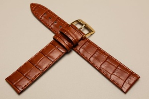 Pasek Bros 8435, Skóra naturalna, Brązowy, 18mm