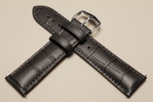 Pasek do zegarka Hirsch Duke, Skórzany, Szary, 22mm