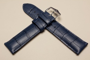 Pasek do zegarka Hirsch Duke, Skórzany, Niebieski, 22mm