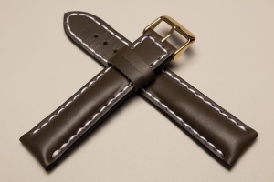 Pasek do zegarka np. Breitling, Zielony, Biała nić, 24mm