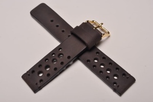 Pasek Skórzany Vintage, Brązowy, Tropic,  Brązowa nić,  20mm