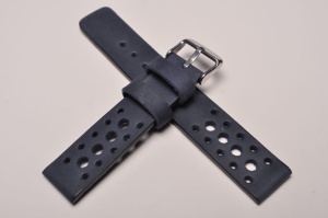 Pasek Skórzany Vintage, Granatowy, Tropic, Gładki, 20mm