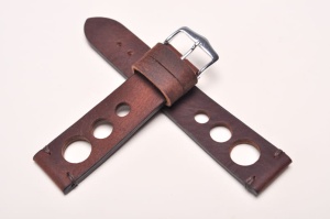 Pasek Skórzany Vintage, Rally 2, Brązowy, Brązowa nić, 22mm