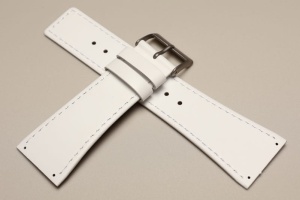 Pasek do zegarka Adriatica 5090, Skórzany, Biały