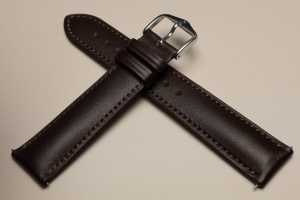 Pasek Hirsch Kent, Skórzany, Ciemny brąz, 22mm