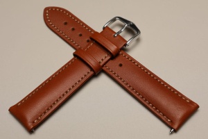 Pasek do zegarka Hirsch Kent, Skórzany, Brązowy, 20mm