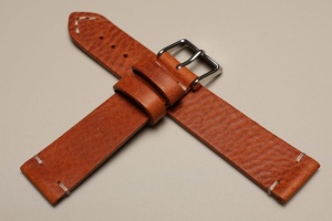 Pasek Bros 8778C, Skóra naturalna, Brązowy jasny, 20mm