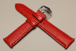 Pasek do zegarka Hirsch Rainbow, Skórzany, Czerwony, 18mm, M