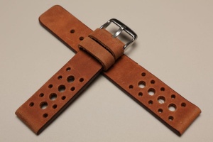 Pasek Skórzany Vintage, Brązowy, Tropic, Gładki, 22mm