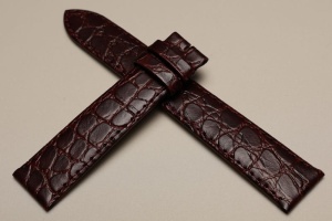 Pasek do zegarka Longines, Skórzany, Bordowy, 18mm