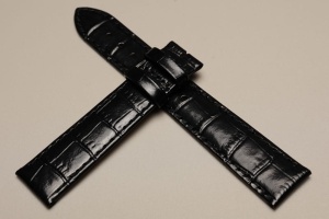 Pasek do zegarka Longines, Skórzany, Czarny, 18mm