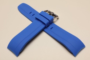 Pasek do zegarka profilowany, Silikonowy, Niebieski, 22mm