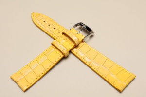 Pasek Bros 8787, Skóra naturalna, Żółty, 20mm