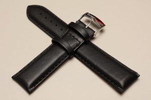 Pasek Bros 6610, Skóra naturalna, Czarny, 22mm