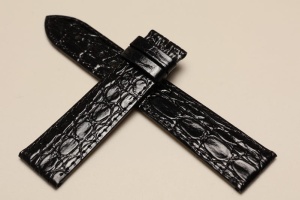 Pasek do zegarka Longines, Skórzany, Czarny, 20mm