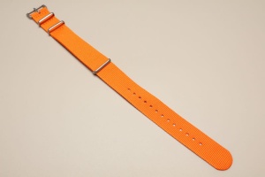 Pasek typu Nato, Nylonowy, Pomarańczowy, Satynowe okucia, 20mm