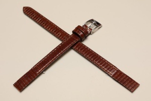 Pasek Bros 8229, Skóra z jaszczurki, Brązowy, 10mm, Otwarty koniec 