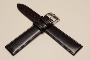 Pasek Bros 8653, Skóra naturalna, Ciemny brąz, 18mm