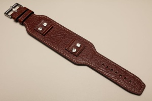 Pasek z podkładką Stailer 4202, Skórzany, Brązowy, 18-24mm