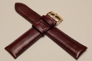 Pasek Bros 8813, Skóra naturalna, Bordowy, 20mm