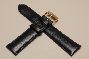 Pasek Bros 8813, Skóra naturalna, Granatowy, 20mm