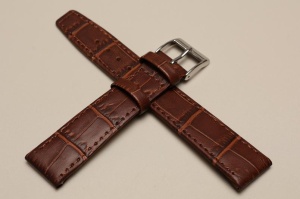 Pasek S57067OE, Skórzany, Brązowy, 16mm, Otwarty koniec