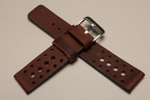 Pasek Skórzany Vintage, Brązowy, Tropic, Gładki, 24mm