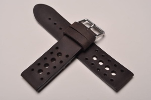 Pasek Skórzany Vintage, Brązowy, Tropic, Gładki, 24mm