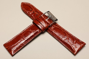 Pasek Campagnolo 609010, Skóra z krokodyla, Brązowy, 22mm