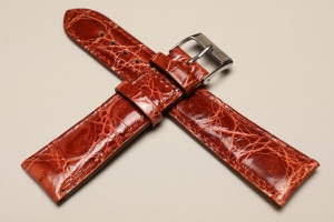 Pasek Campagnolo 609010, Skóra z krokodyla, Brązowy, 22mm
