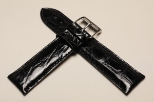Pasek Campagnolo 609010, Skóra z krokodyla, Czarny, 22/20mm