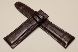 Pasek Campagnolo do zegarka IWC, Skóra z aligatora, Ciemny brąz, 22mm