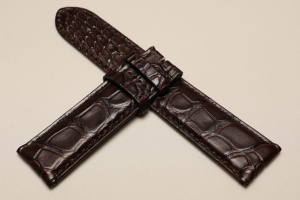 Pasek Campagnolo 609510, Skóra z aligatora, Ciemny brąz, 22mm