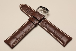 Pasek Hirsch Modena, Skórzany, Ciemny brąz, 20mm