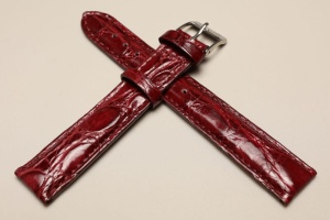 Pasek Campagnolo 609060, Skóra z krokodyla, Wiśniowy, 18mm, XL 