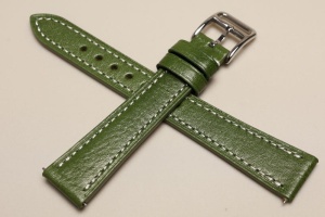 Pasek skórzany, Zielony, 18mm